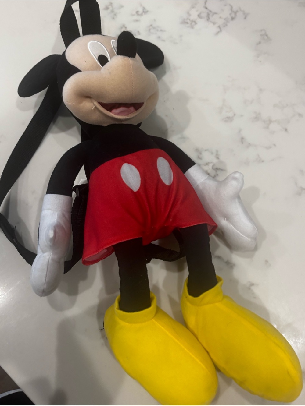 Disney Mickey Mouse Plush Backpack - Black, Red, Yellow